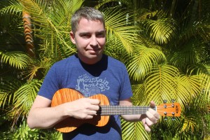 Conor taking ukelele lessons on Maui this summer on the road to recovery